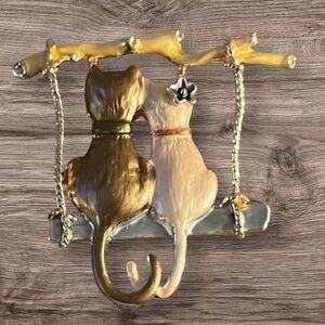 Cat Brooch with Gold and Silver Accents